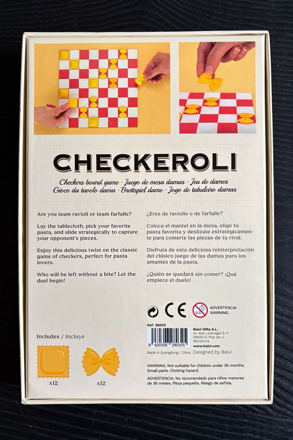 Detalle Caja Juego De Damas Checkeroli Cristina Oria 