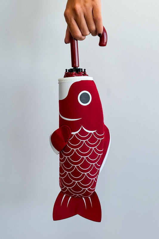 Paraguas Plegable Con Diseño De Pez Koi Rojo Cristina Oria 