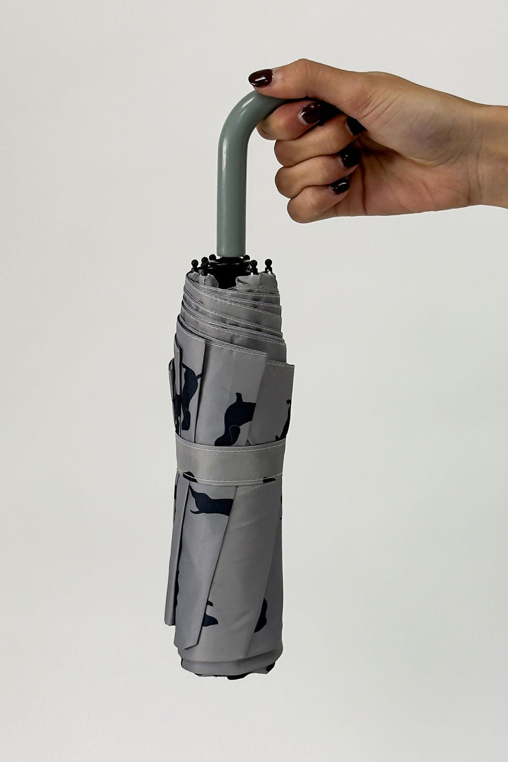 Detalle Cerrado Paraguas Teckel Gris Cristina Oria 