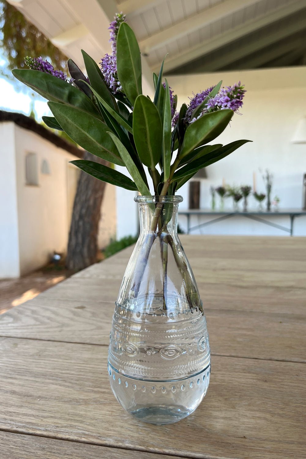 Florero De Cristal Con Diseño Roma Transparente