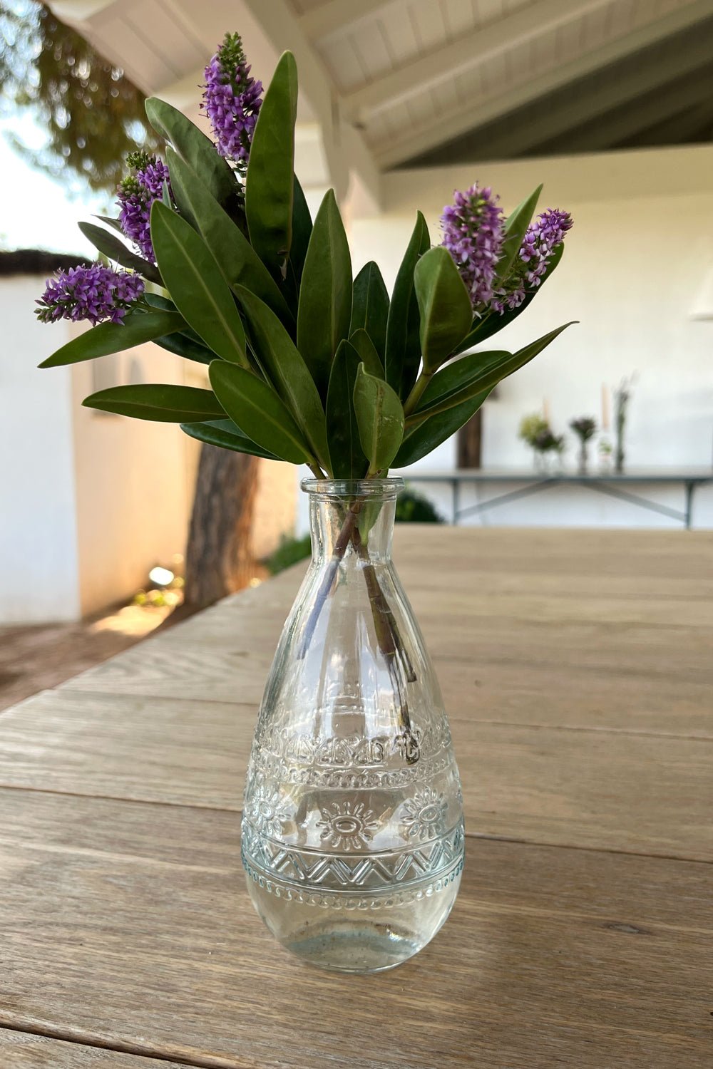 Florero De Cristal Con Diseño Roma Transparente