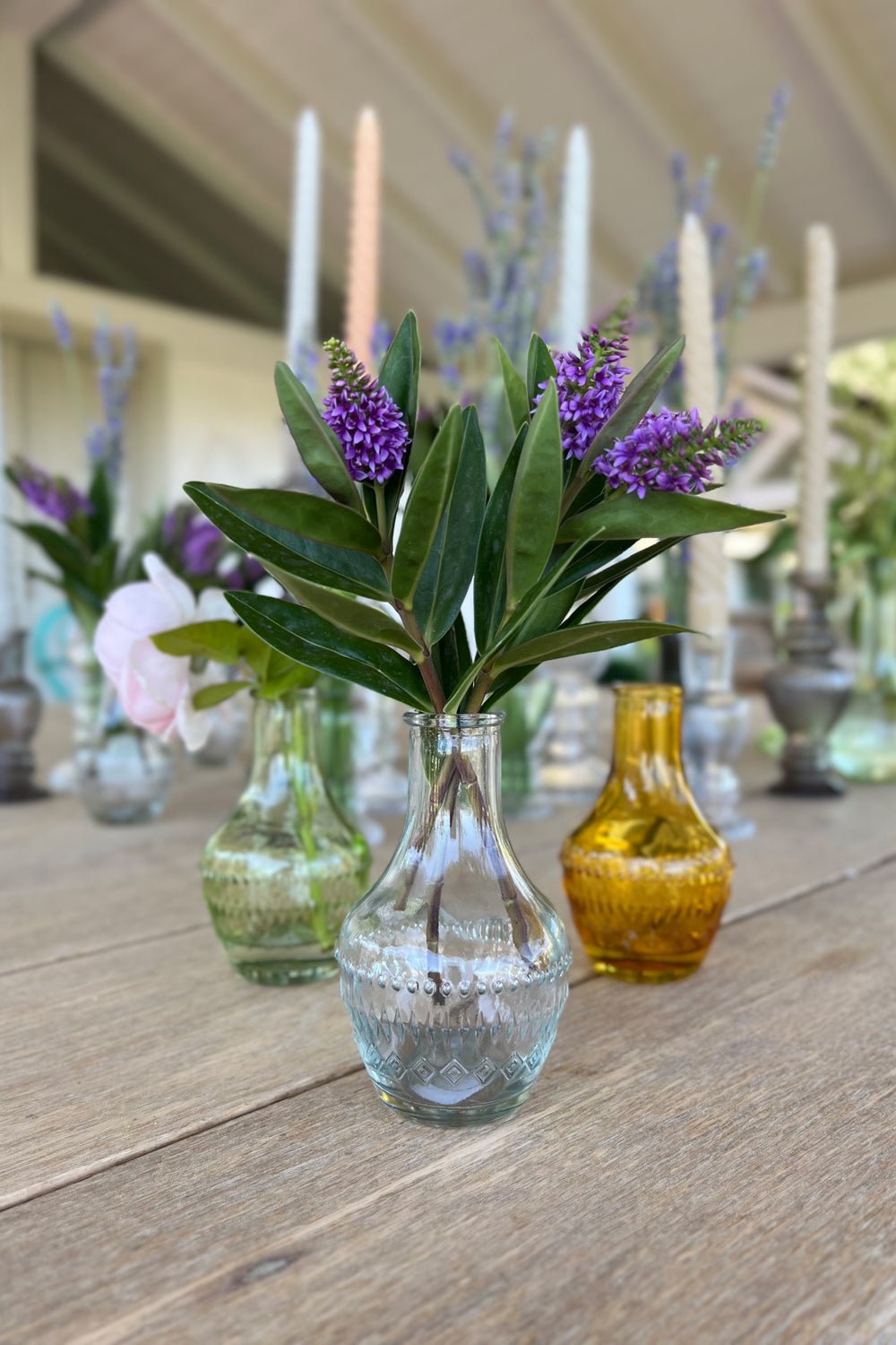 Florero De Cristal Con Diseño Milán Transparente para Decorar