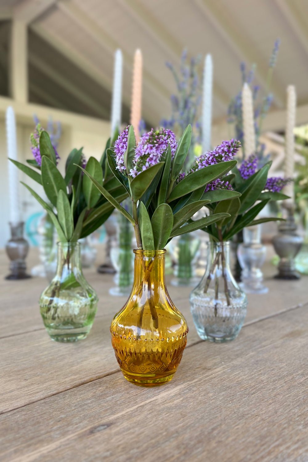 Florero De Cristal Con Diseño Milán Ocre