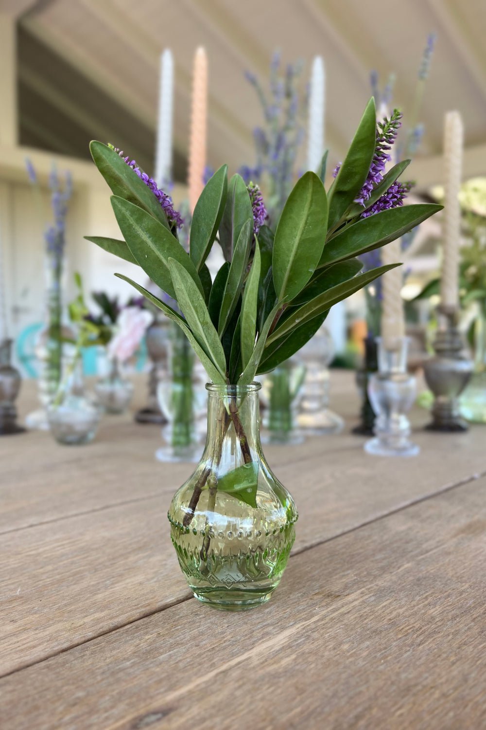 Florero De Cristal Con Diseño Milán Verde ClaroFlorero De Cristal Con Diseño Milán Verde Claro