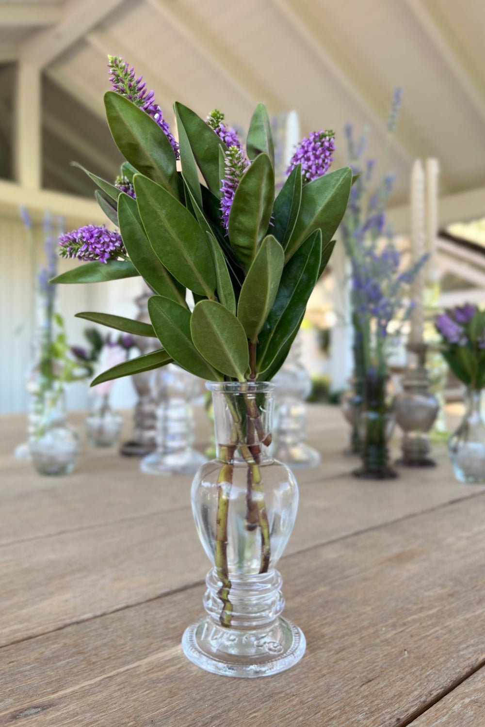 Florero De Cristal Con Diseño Venecia Transparente Pequeño Liso