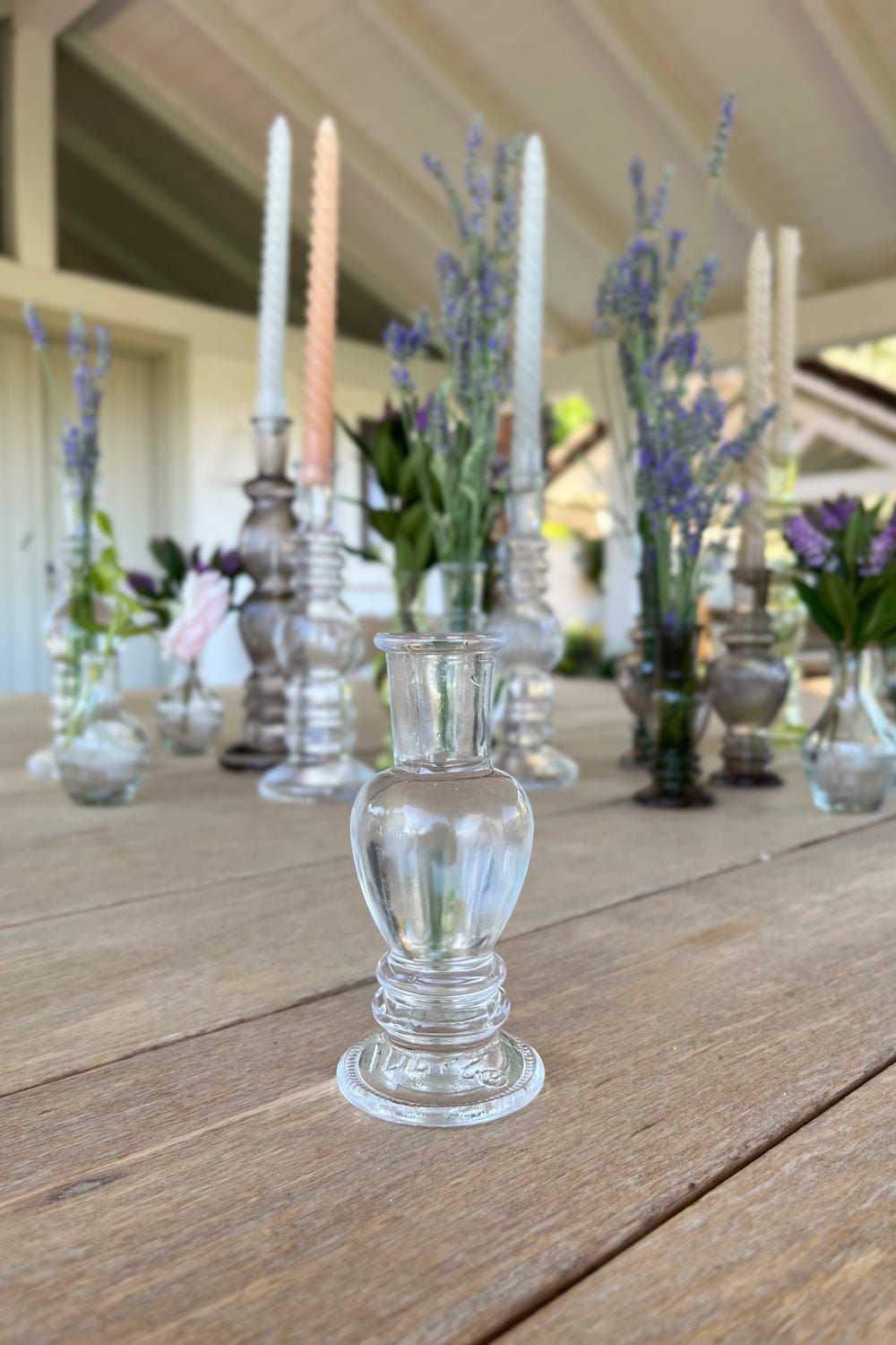 Florero De Cristal Con Diseño Venecia Transparente Pequeño para Decorar