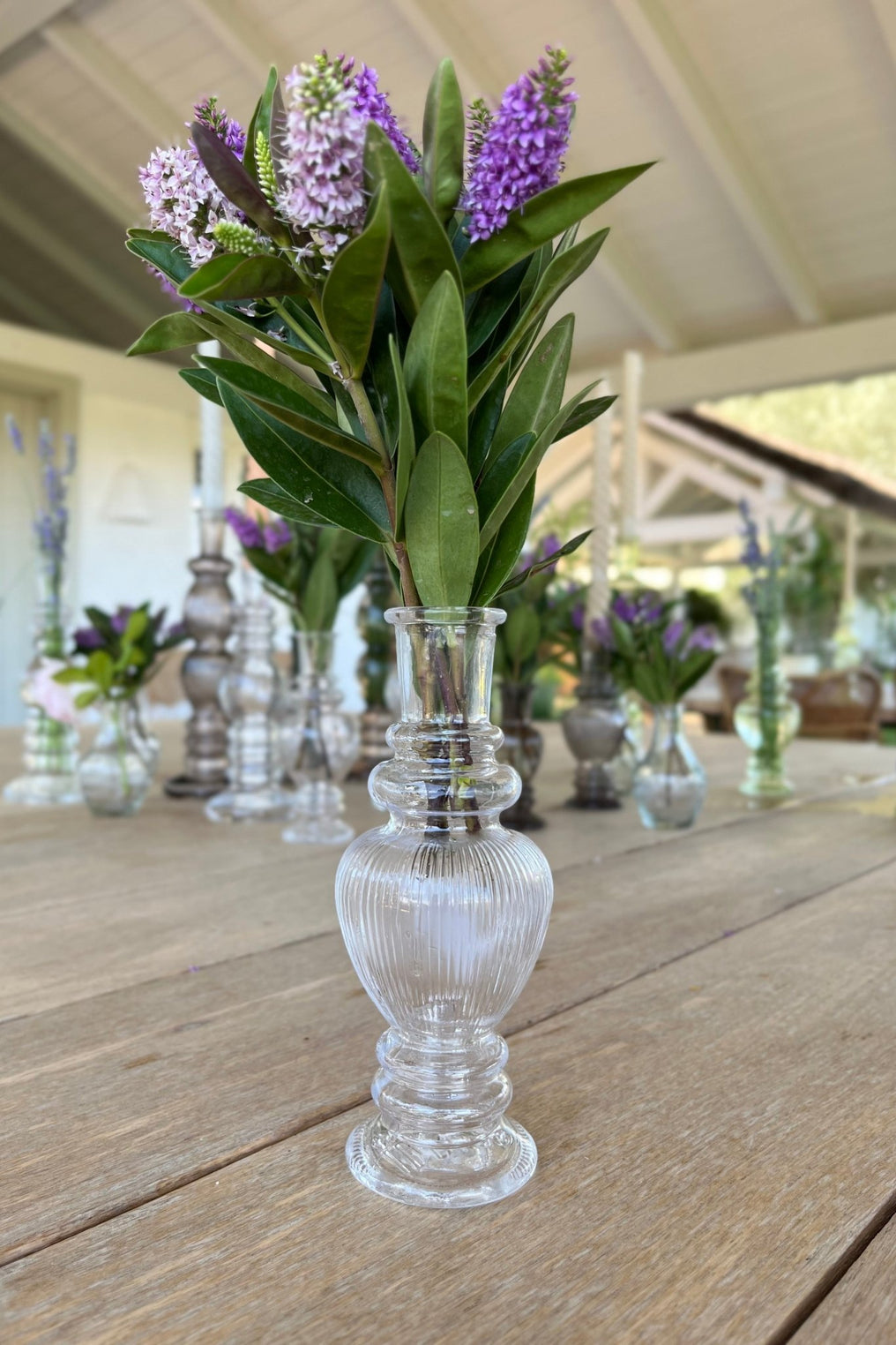 Florero De Cristal Con Diseño Venecia Transparente Grande