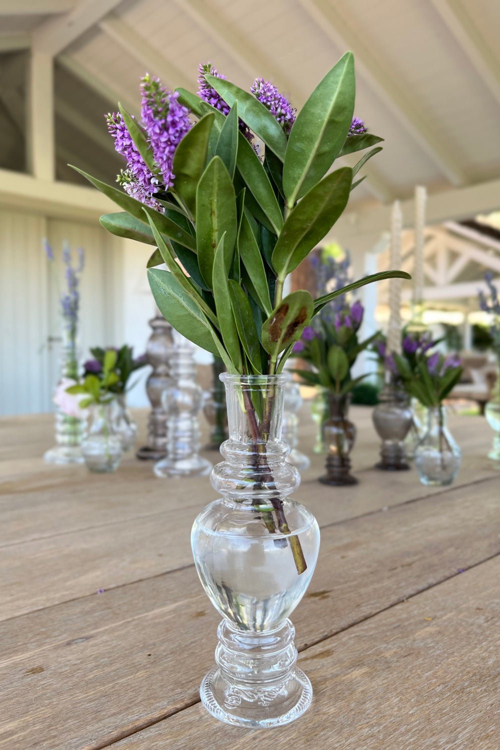 Florero De Cristal Con Diseño Venecia Transparente Grande