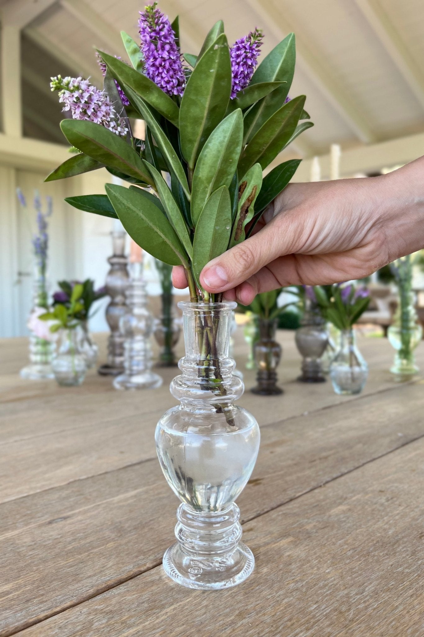 Florero De Cristal Con Diseño Venecia Transparente Grande