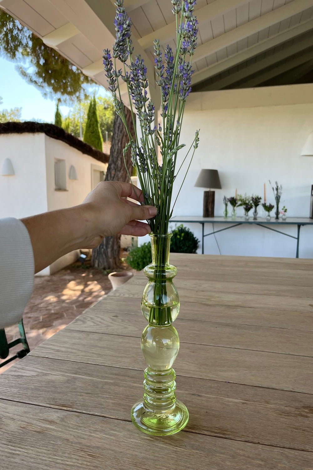 Florero De Cristal Con Diseño Florencia Verde Claro Grande