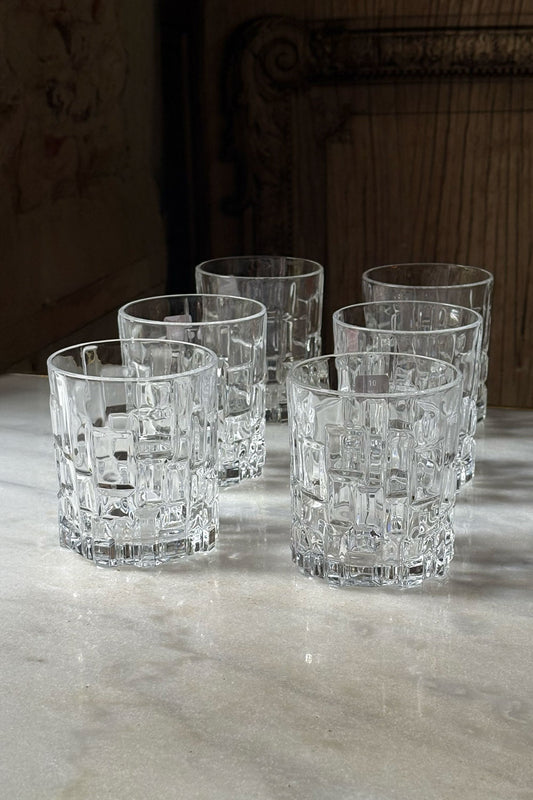 Set 6 Vasos Bajos Diseño Glacial Cristina Oria 