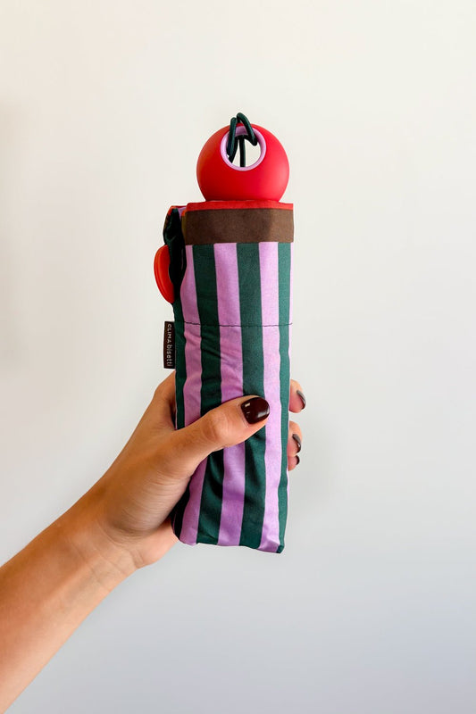 Paraguas Plegable Con Diseño De Rayas De Colores Rojo Cristina Oria 
