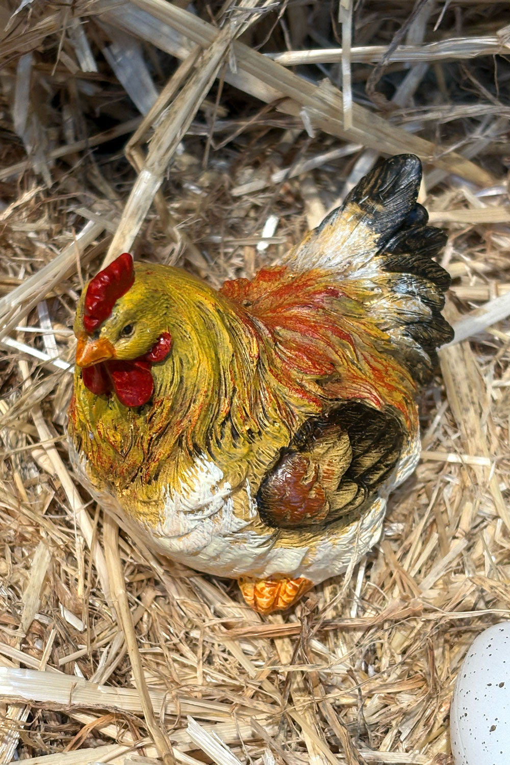  Visión Desde Arriba Figura Decorativa Gallina Rústica Naranja Cristina Oria