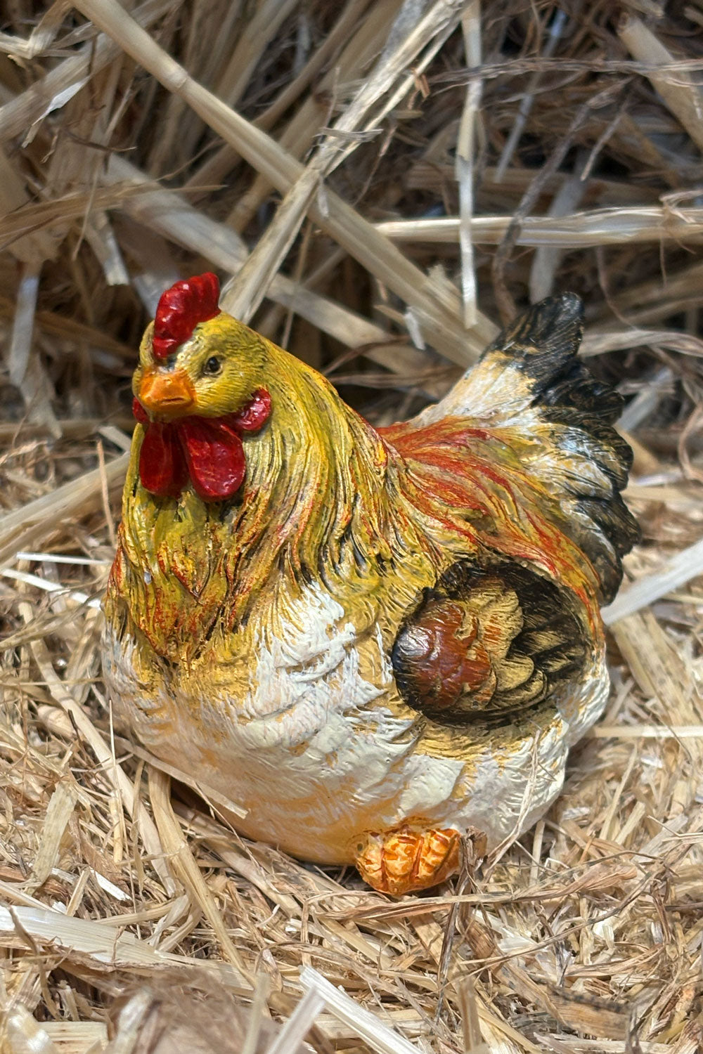 Detalles Figura Decorativa Gallina Rústica Naranja Cristina Oria