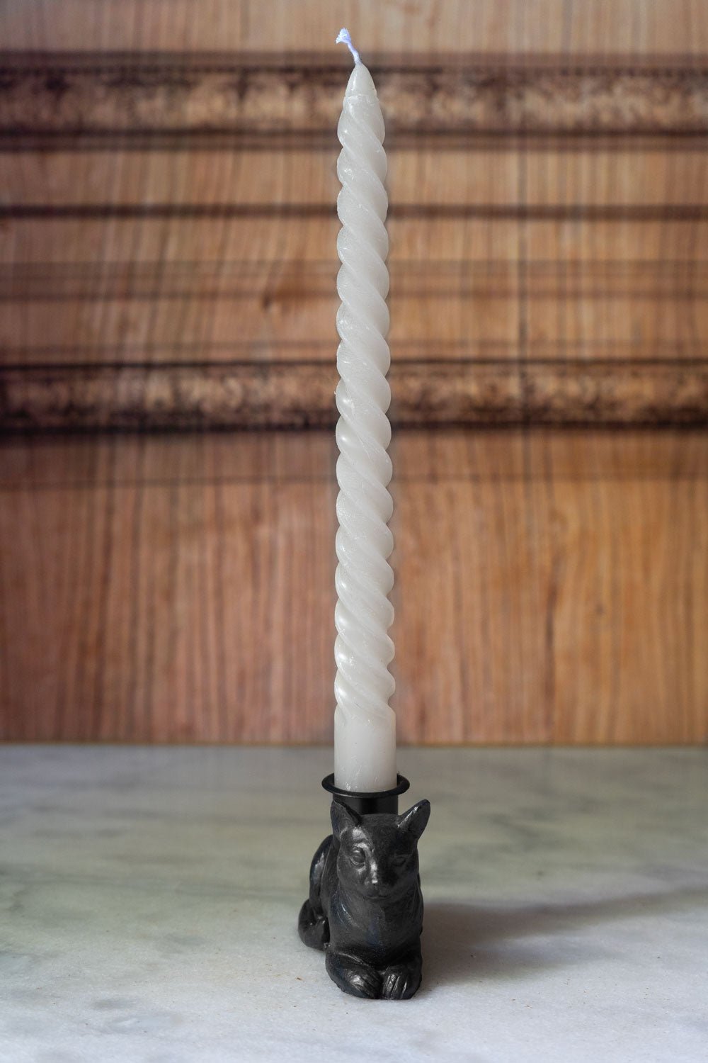 Detalle Con Vela Portavelas Negro Con Diseño De Gato Cristina Oria 
