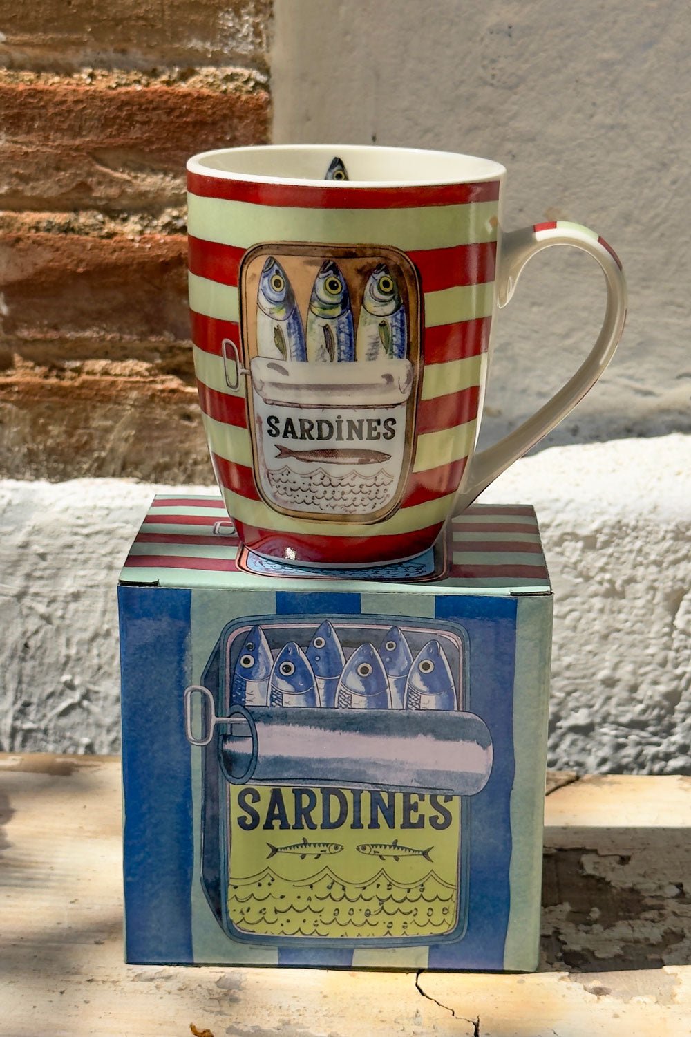 Taza De Porcelana Diseño Sardinas