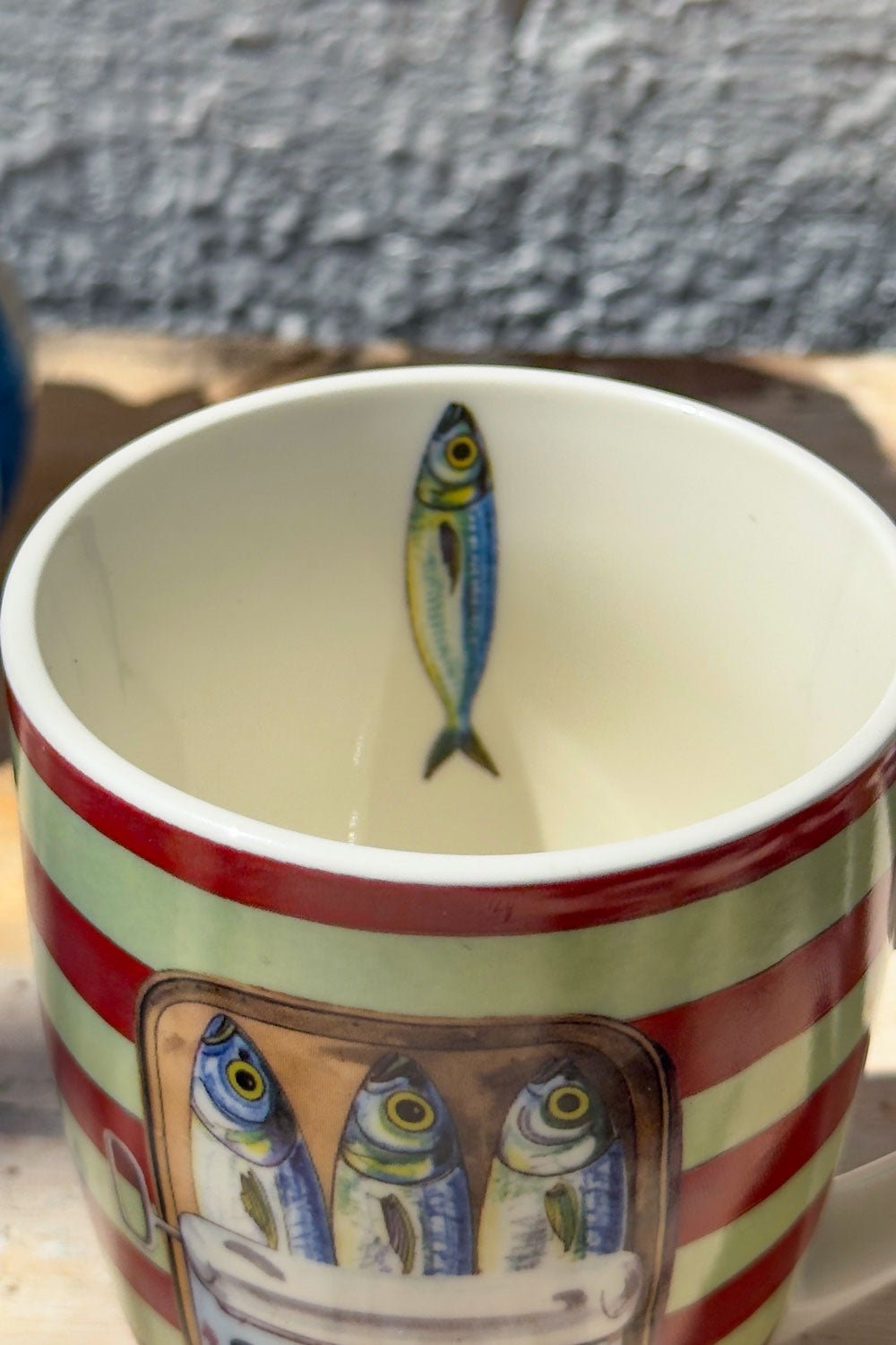 Taza De Porcelana Diseño Sardinas