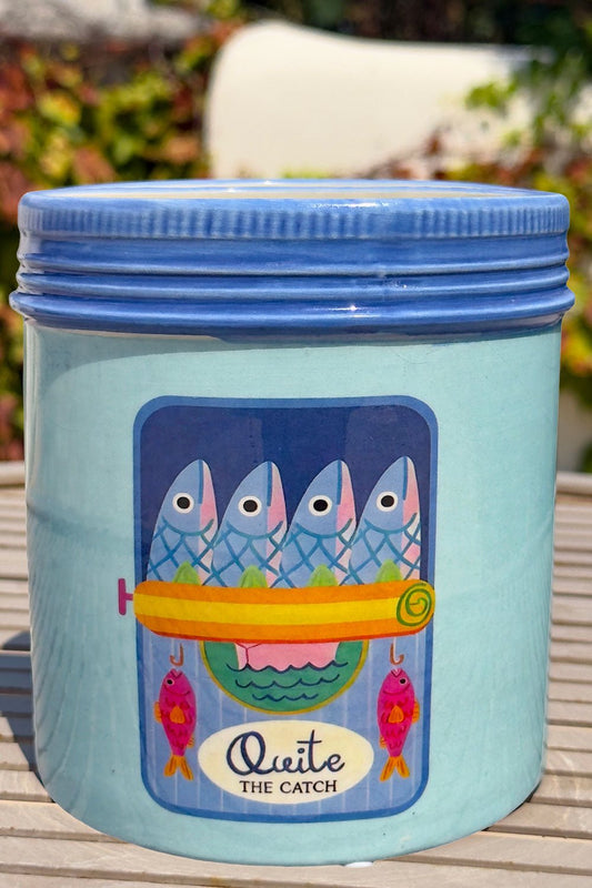 Recipiente Con Tapa Diseño Sardinas Grande