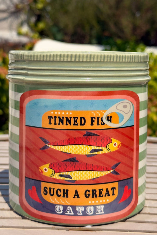Recipiente Con Tapa Diseño Sardinas Grande