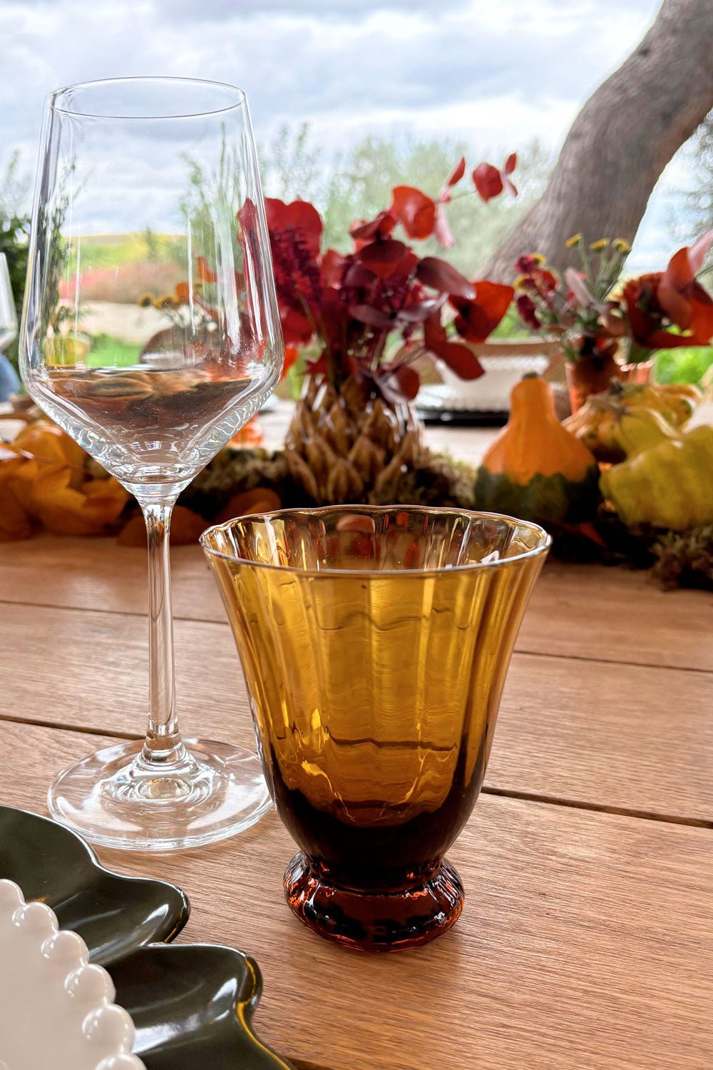 Detalle Set De 6 Vasos De Cristal Ámbar Cristina Oria 