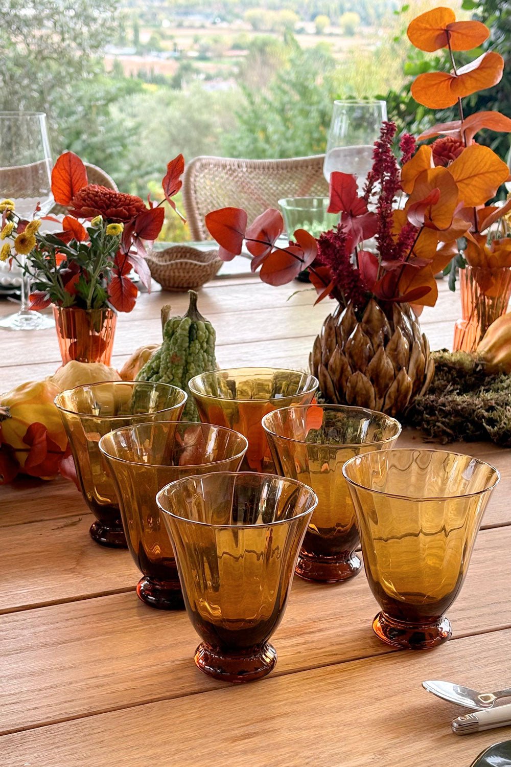 Set De 6 Vasos De Cristal Ámbar Cristina Oria 