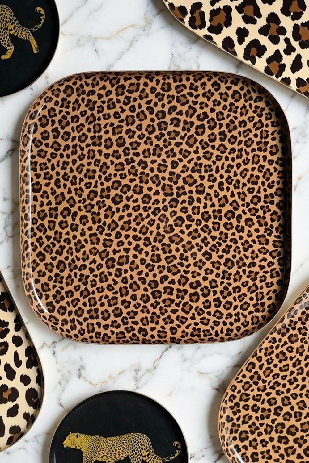 Bandeja Diseño Leopardo Cuadrada Cristina Oria