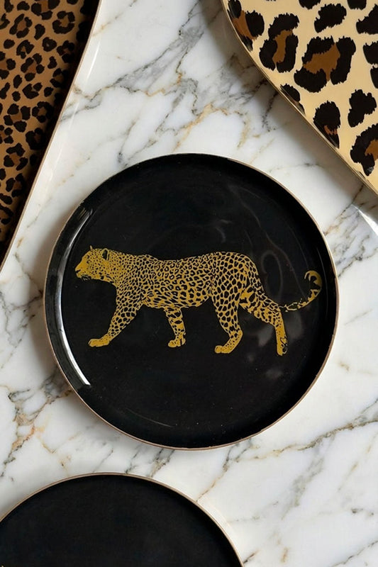 Bandeja Diseño Leopardo Redonda Cristina Oria