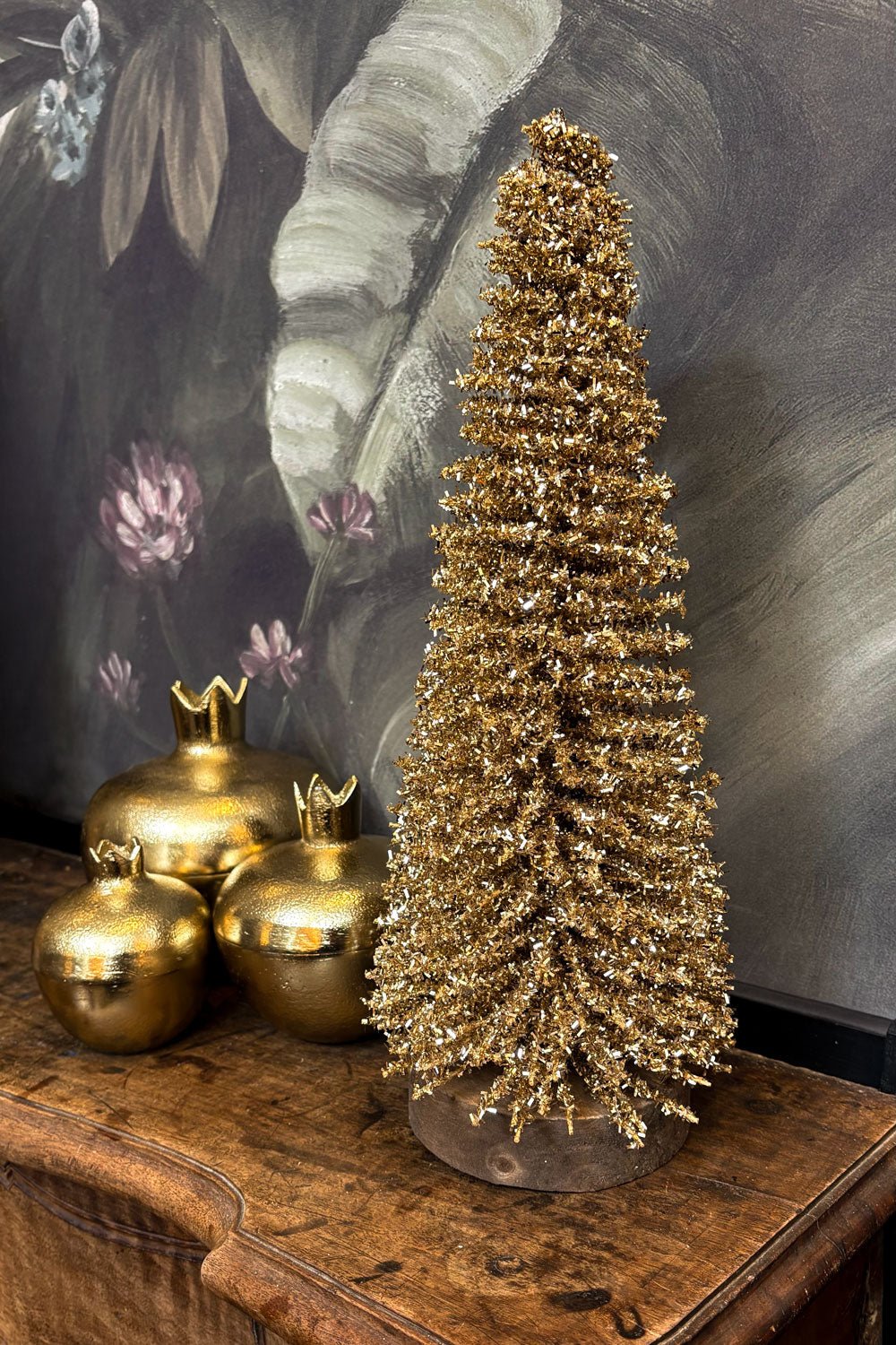 Árbol Decorativo De Espumillón Dorado Cristina Oria 