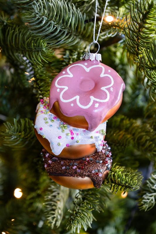 Adorno De Cristal Con Diseño De Donuts