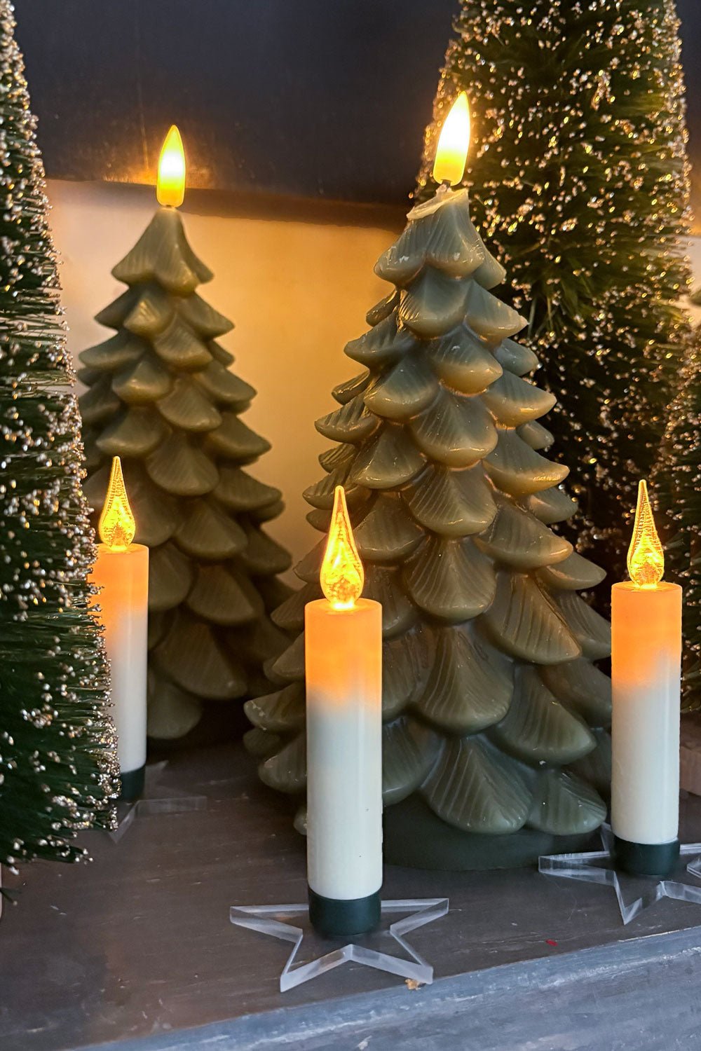 Detalle Bases Estrellas Diez Velas LED Multiusos Cristina Oria 