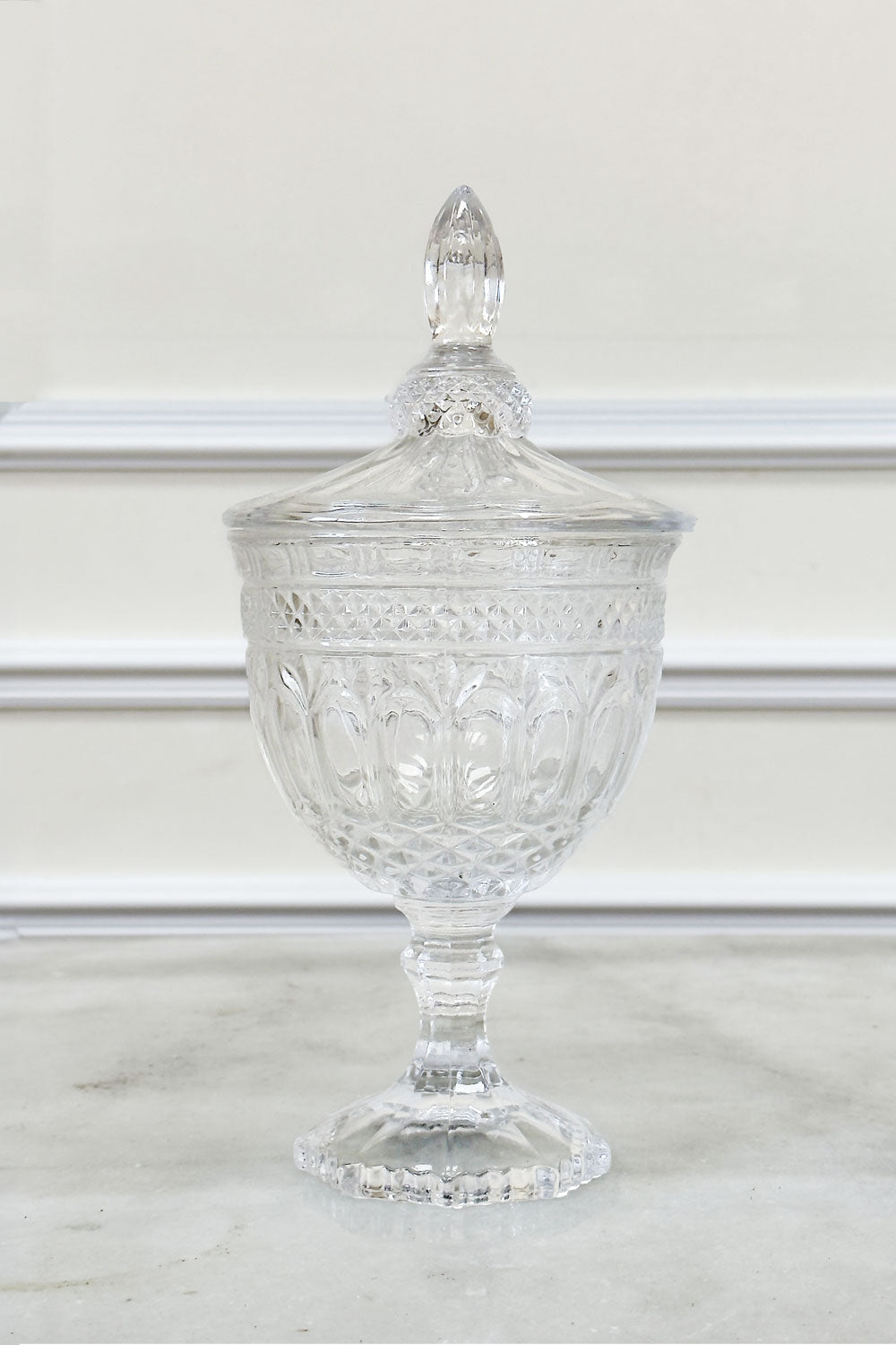 Detalle Tapa Jarrón De Cristal Con Tapa Paula 24 Cm Cristina Oria 