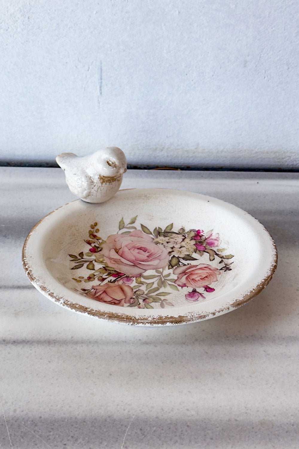 Bandeja Decorativa Diseño Rosas Con Pájaro Cristina Oria 