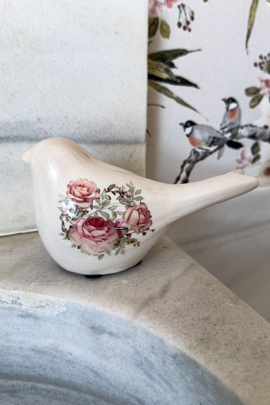 Adorno Pájaro Diseño Rosas Cristina Oria 