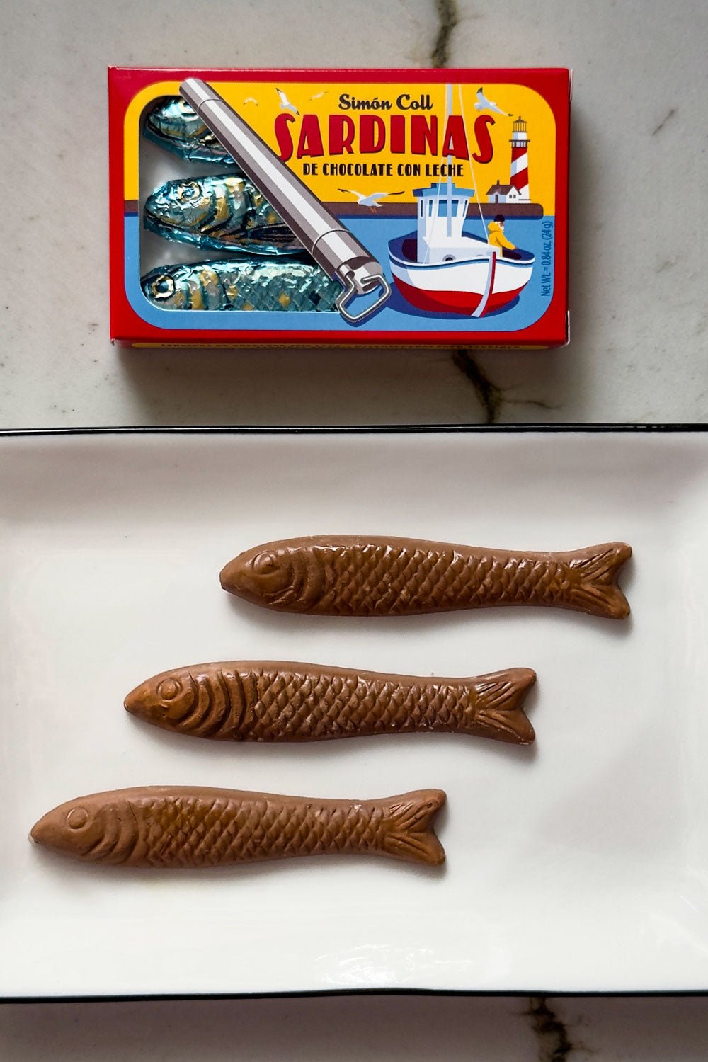 Emplatadas Lata Chocolate Con Leche Diseño Sardinas Cristina Oria