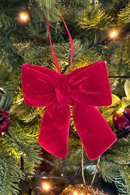 Adorno Con Diseño De Lazo De Terciopelo Rojo 12 Cm