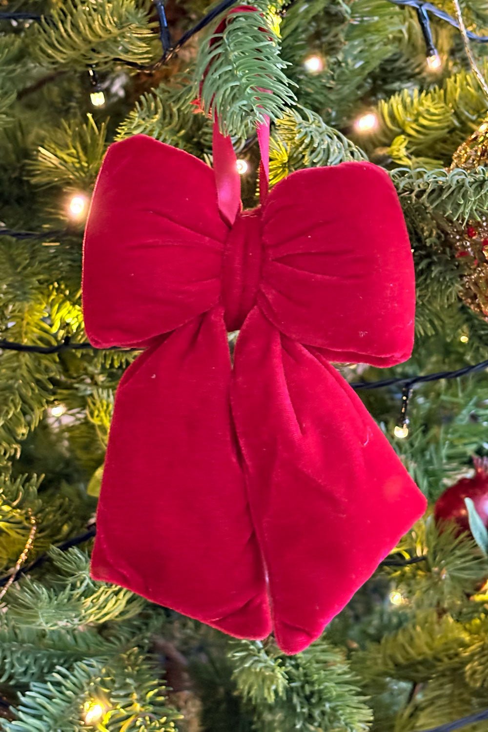 Adorno Con Diseño De Lazo De Terciopelo Rojo 19 Cm Cristina Oria 