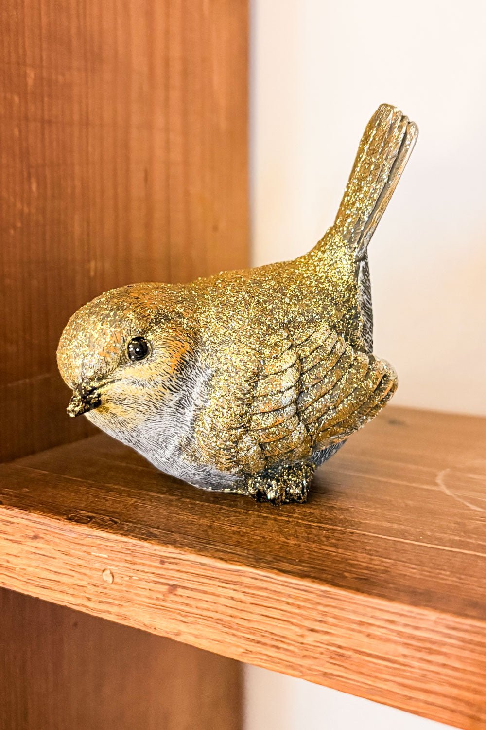 Pájaro Decorativo Con Acabado Dorado Mediano Abajo Cristina Oria 