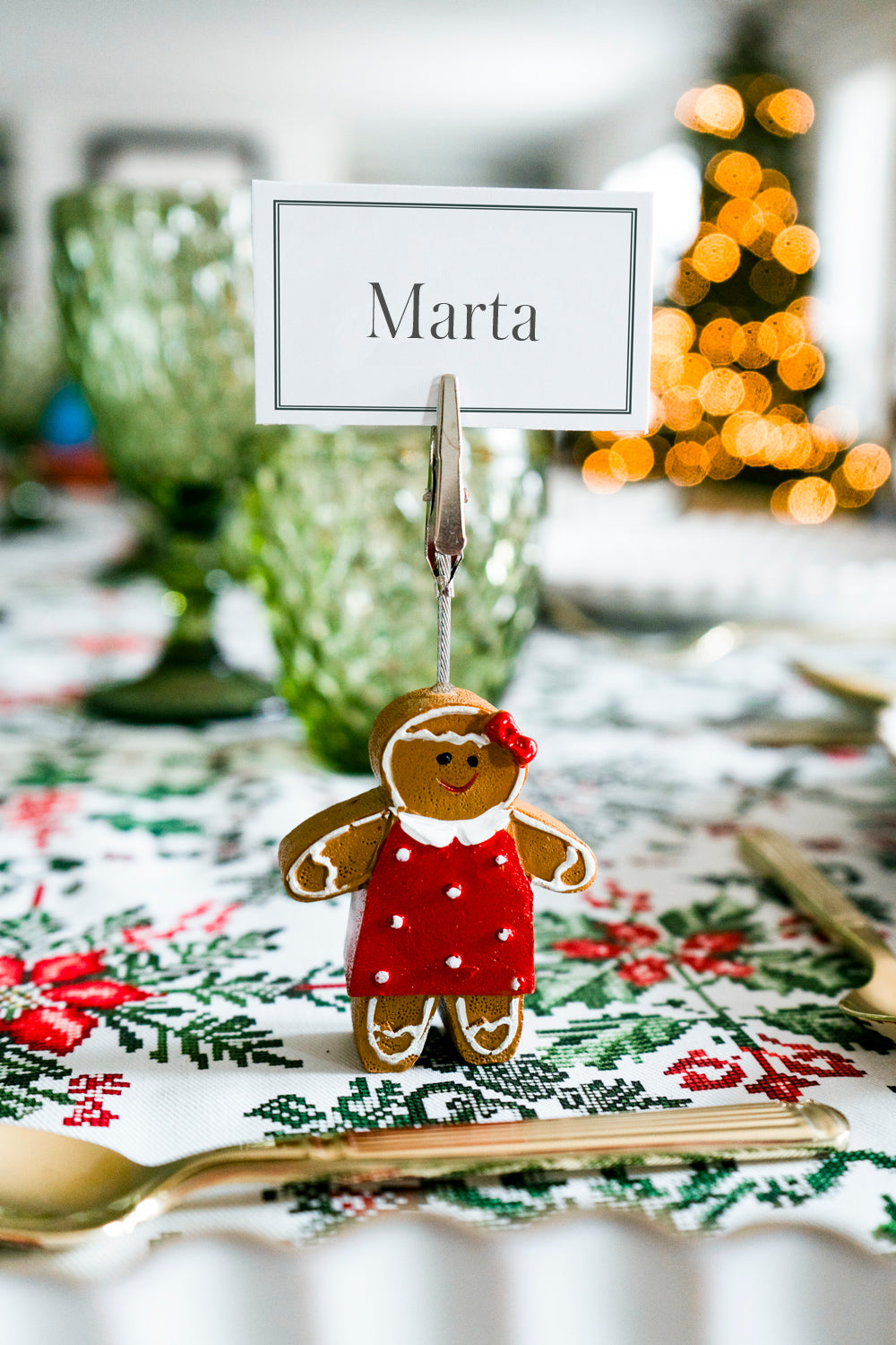 Detalle Portatarjetas Galleta Jengibre Señora Cristina Oria 