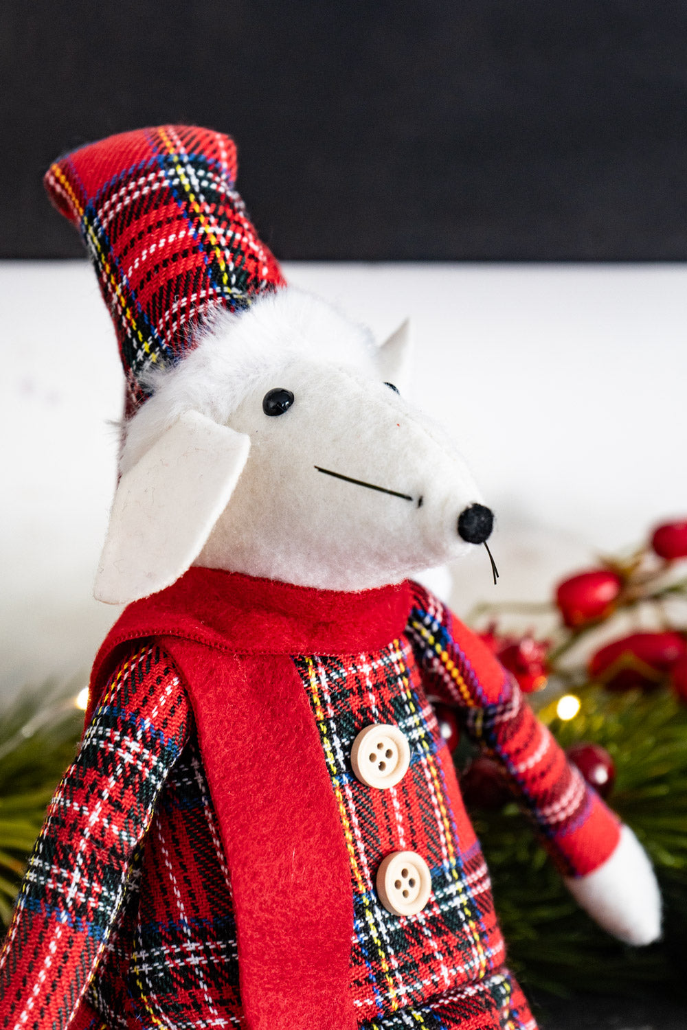 Detalle Peluche Con Diseño De Ratón Escocés Navideño Cristina Oria 