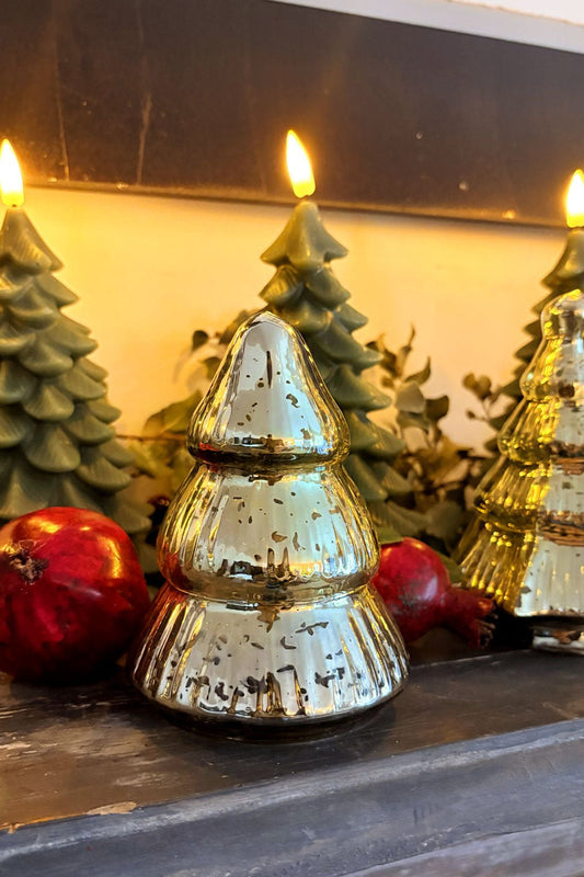 Árbol Decorativo De Vidrio Dorado Tres Niveles Cristina Oria