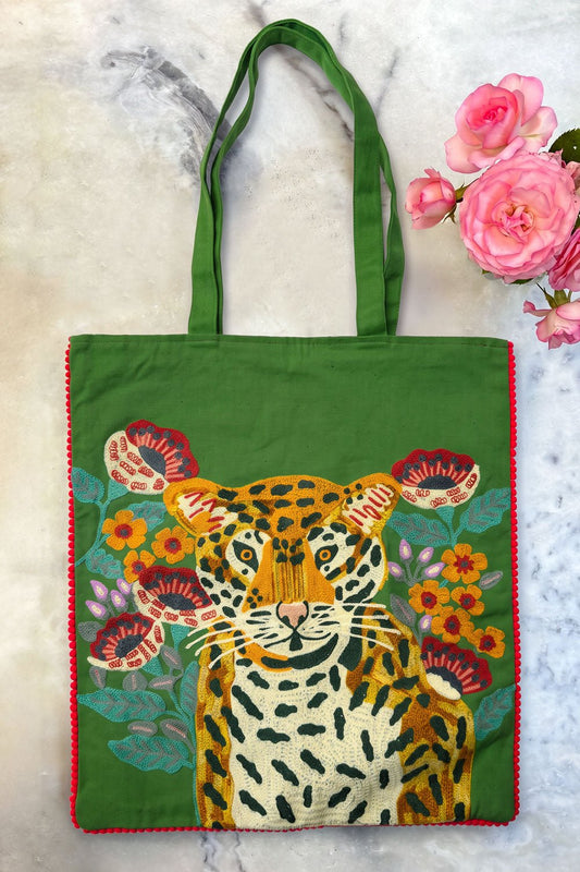 Sac Brodé À La Main Avec Motif Tigre