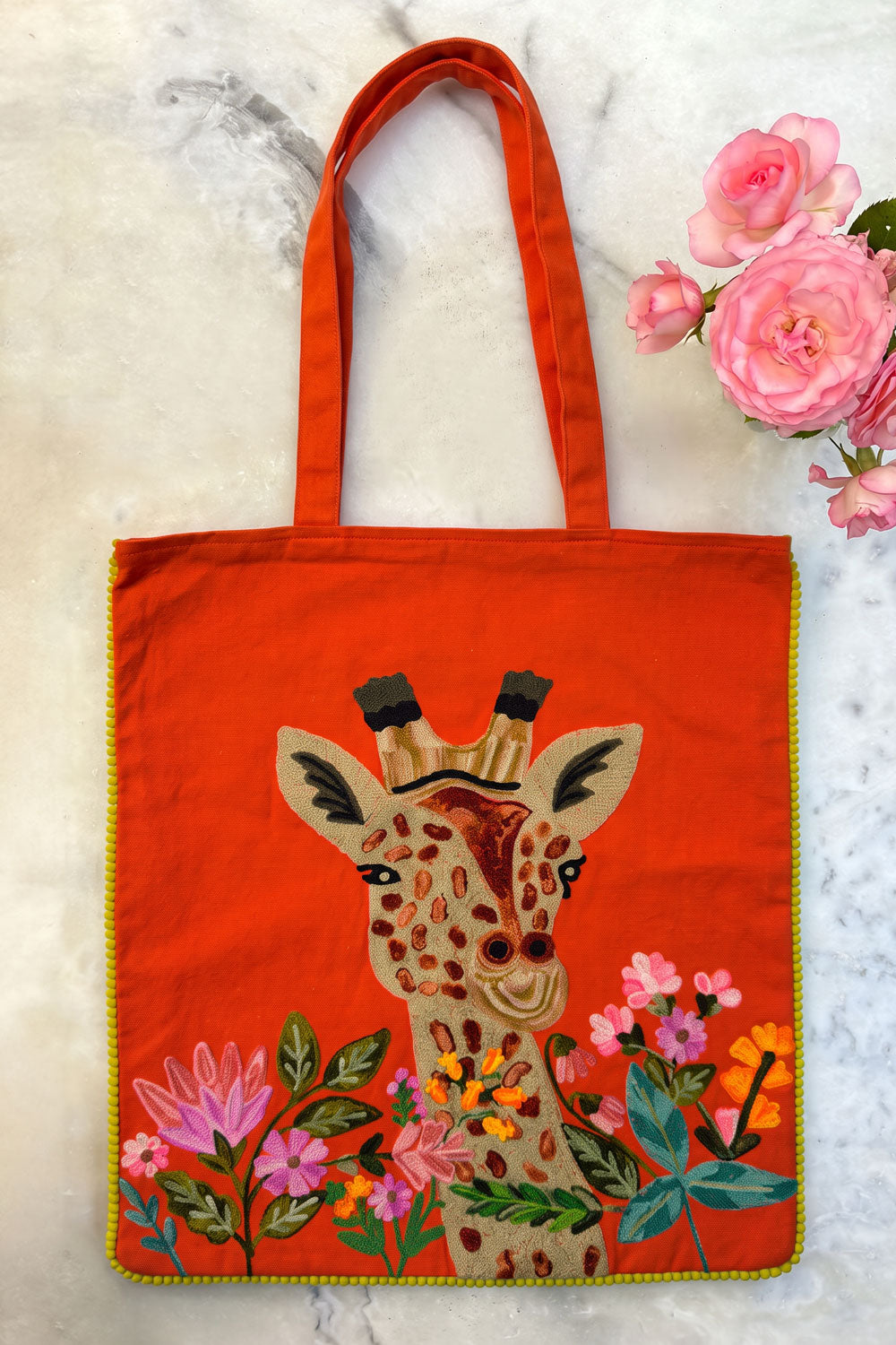 Saco Bordado À Mão Com Design De Girafa