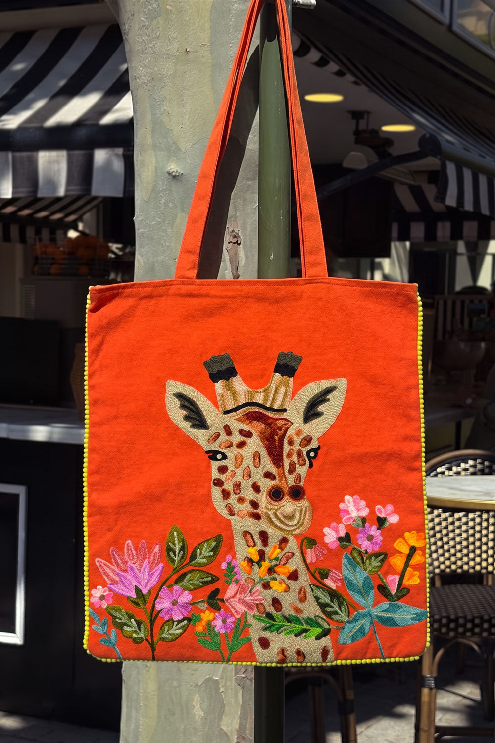 Saco Bordado À Mão Com Design De Girafa