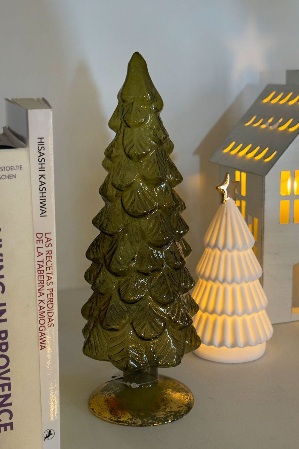 Detalle Árbol Decorativo De Cristal Verde Cristina Oria 