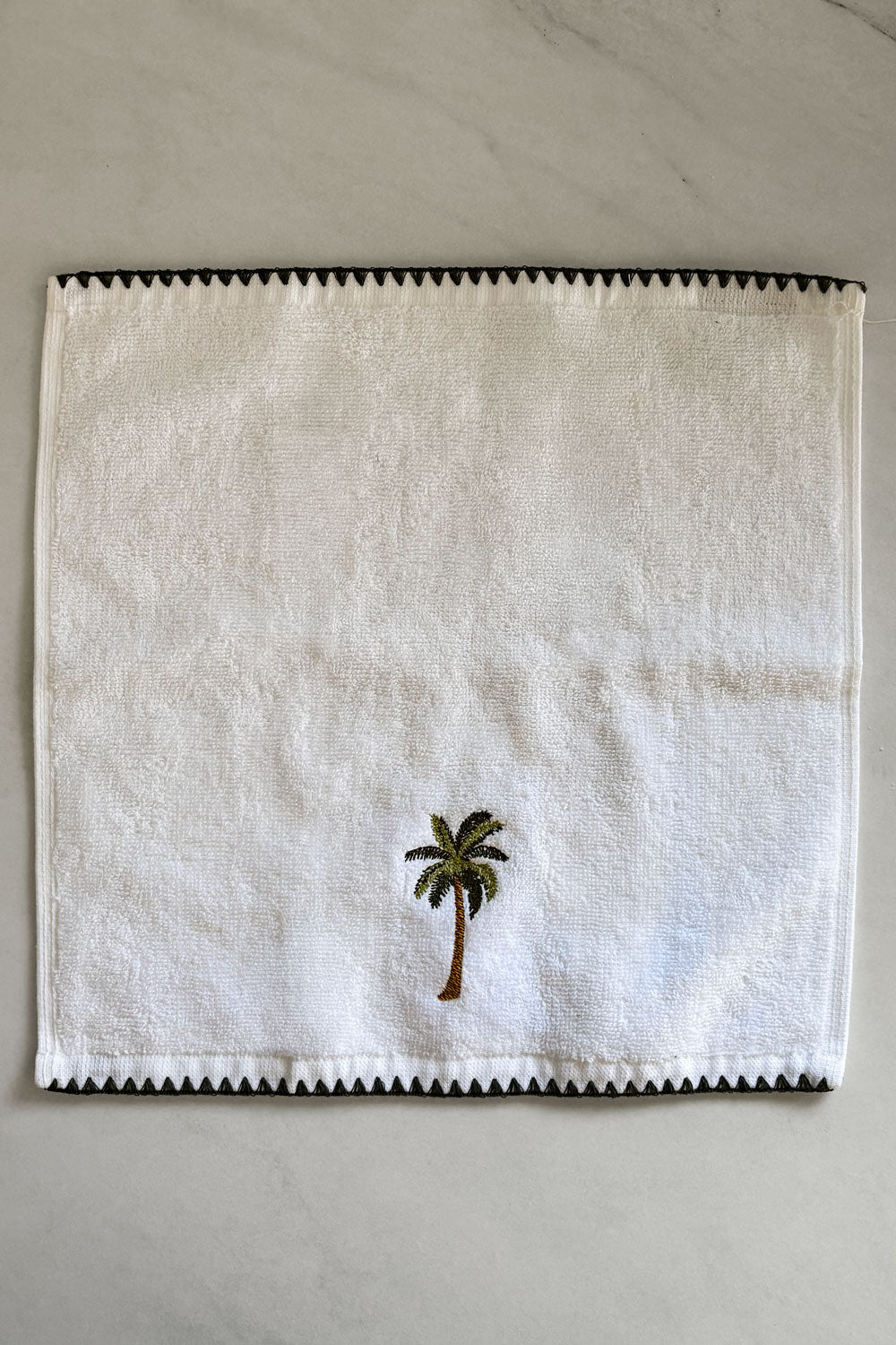 Bordado Toalla De Algodón Blanca Con Palmera Cristina Oria