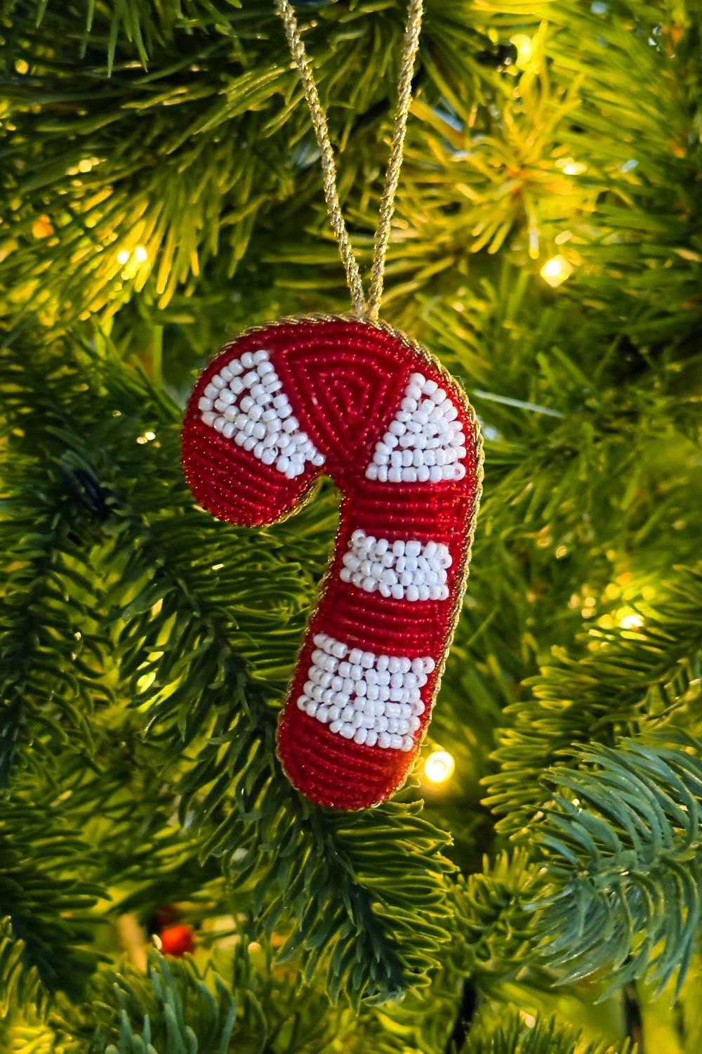 Adorno Bastón De Caramelo Bordado Con Cuentas Cristina Oria 