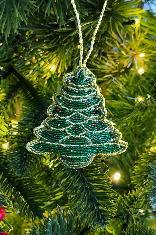 Adorno Árbol De Navidad Bordado Con Cuentas Cristina Oria 