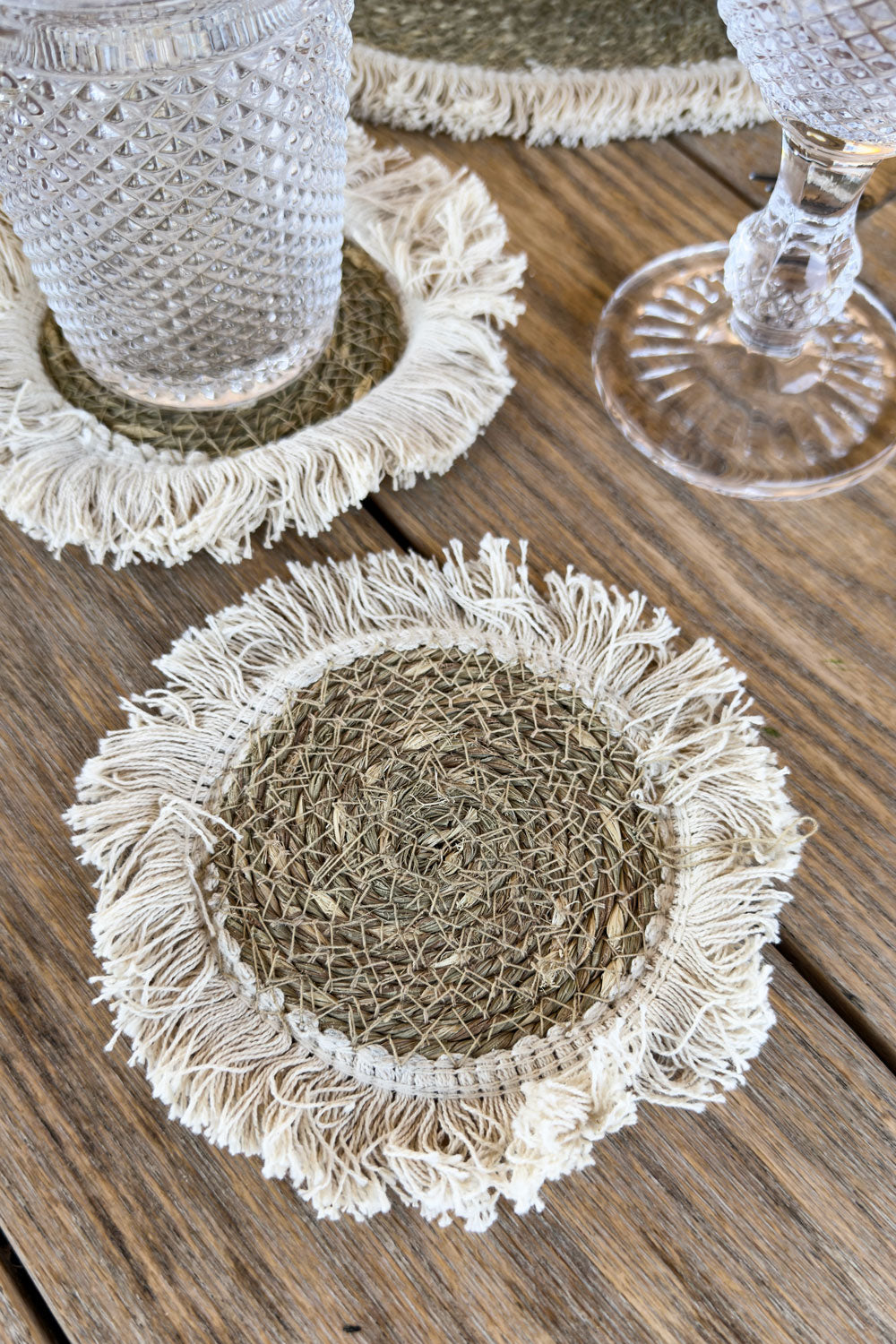 Posavaso Redondo De Seagrass Natural & Flecos Cristina Oria
