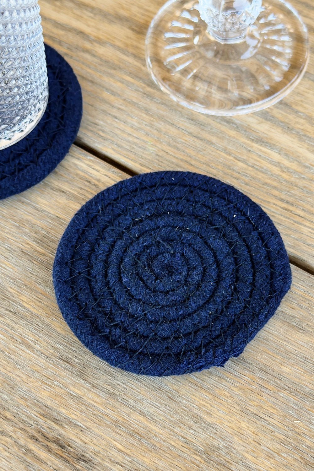 Runder Untersetzer Aus Marineblauer Jute Riviera