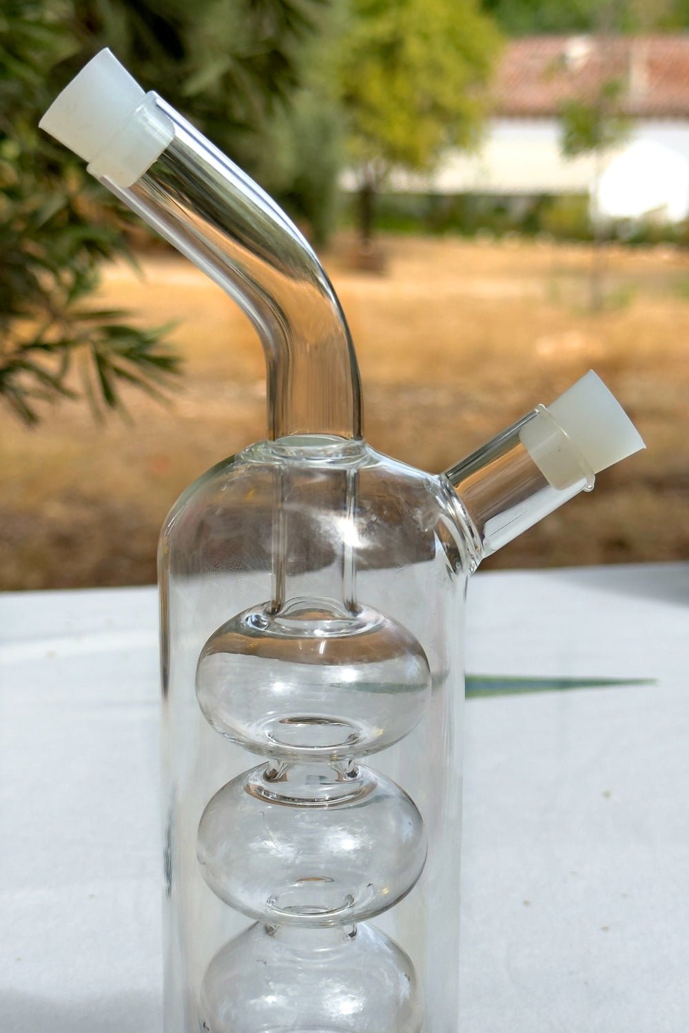 Detalle Tapones Aceitera Y Vinagrera De Cristal Cristina Oria 